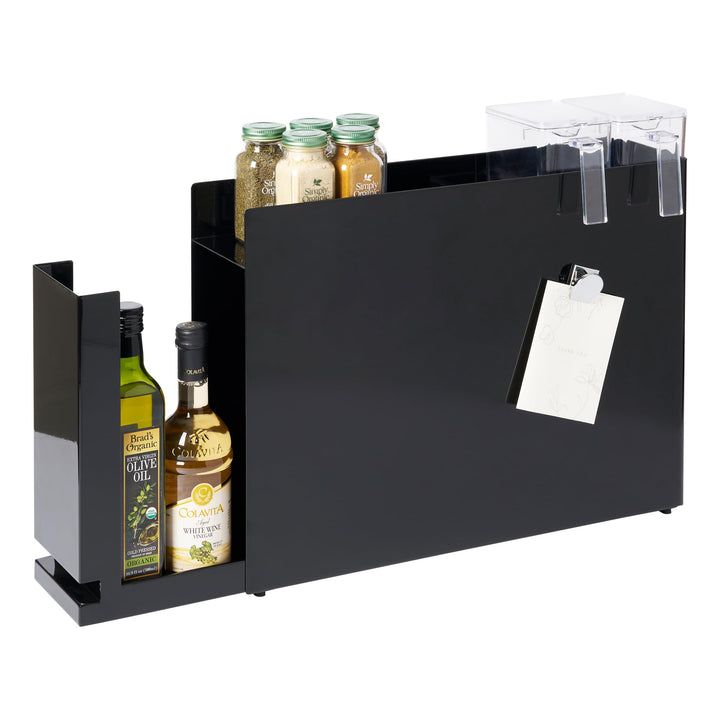 YAMAZAKI TOWER 6004 Verschiebbares Gewürzregal, Schwarz, Schwarz