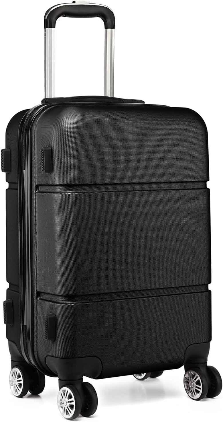 KONO Reisekoffer Handgepäck Koffer mit Rollen Hartschale Trolley 55x38x22cm 33 Liter Leichtgewicht A