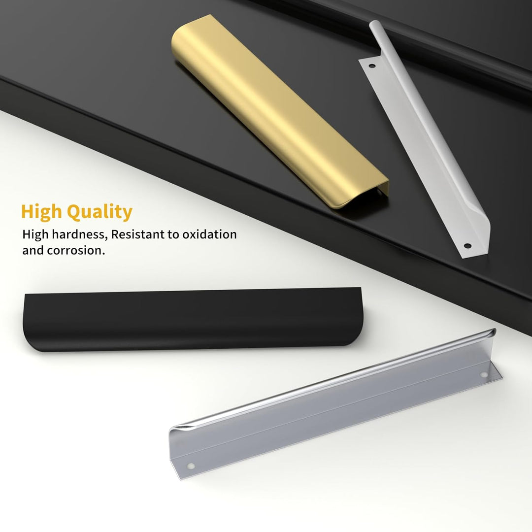 goldenwarm Aluminium 128mm Küchengriffe Profilgriff Gebürstet Schrankgriffe Türgriff Geschwungener S