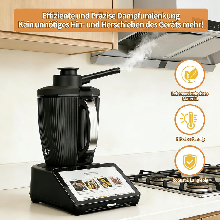 Dampfumleiter für Thermomix TM7, Dampfumleitung Zubehör für TM7 mit Sicherheitsgriff, Dampfumlenk Au