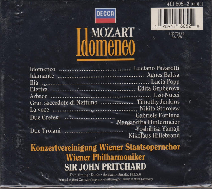 Mozart: Idomeneo (Gesamtaufnahme), Audio-CD