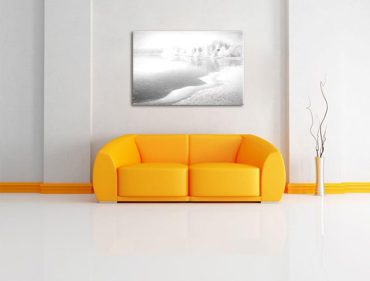 Pixxprint Winterlandschaft als Leinwandbild/Grösse: 100x70 cm/Wandbild/Kunstdruck/fertig bespannt, 1