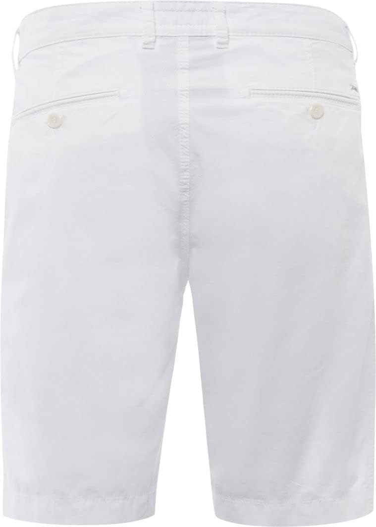BRAX Herren Klassische Shorts Style Bari Cotton Gab Klassisch-Sportive Chino-Bermuda 46 Weiss, 46 We