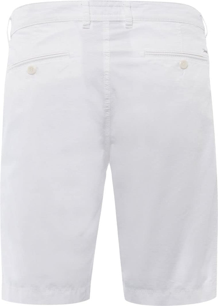 BRAX Herren Klassische Shorts Style Bari Cotton Gab Klassisch-Sportive Chino-Bermuda 46 Weiss, 46 We