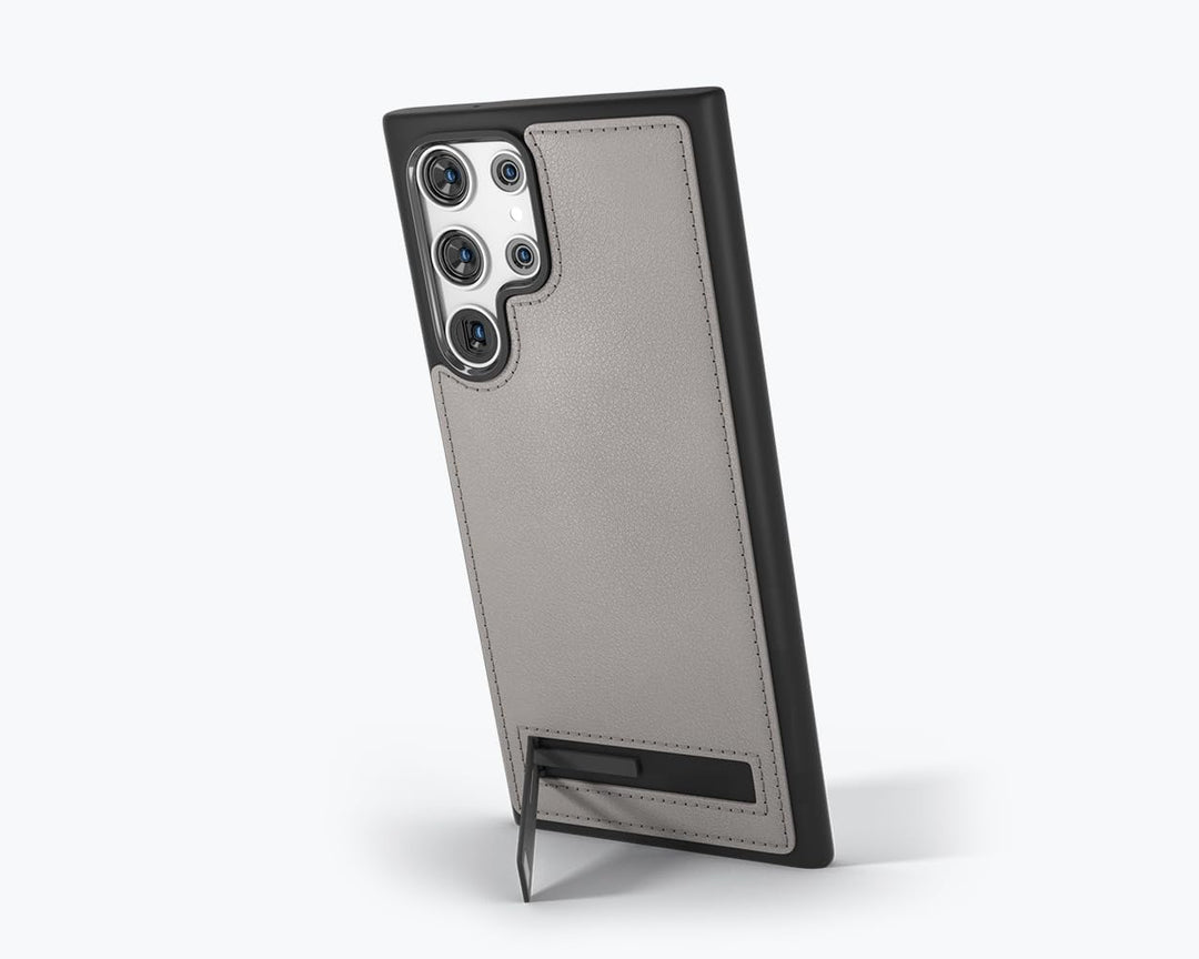 Snakehive Metro Lederhülle für Samsung Galaxy S23 Ultra || Echtleder Handyhülle mit Standfunktion ||
