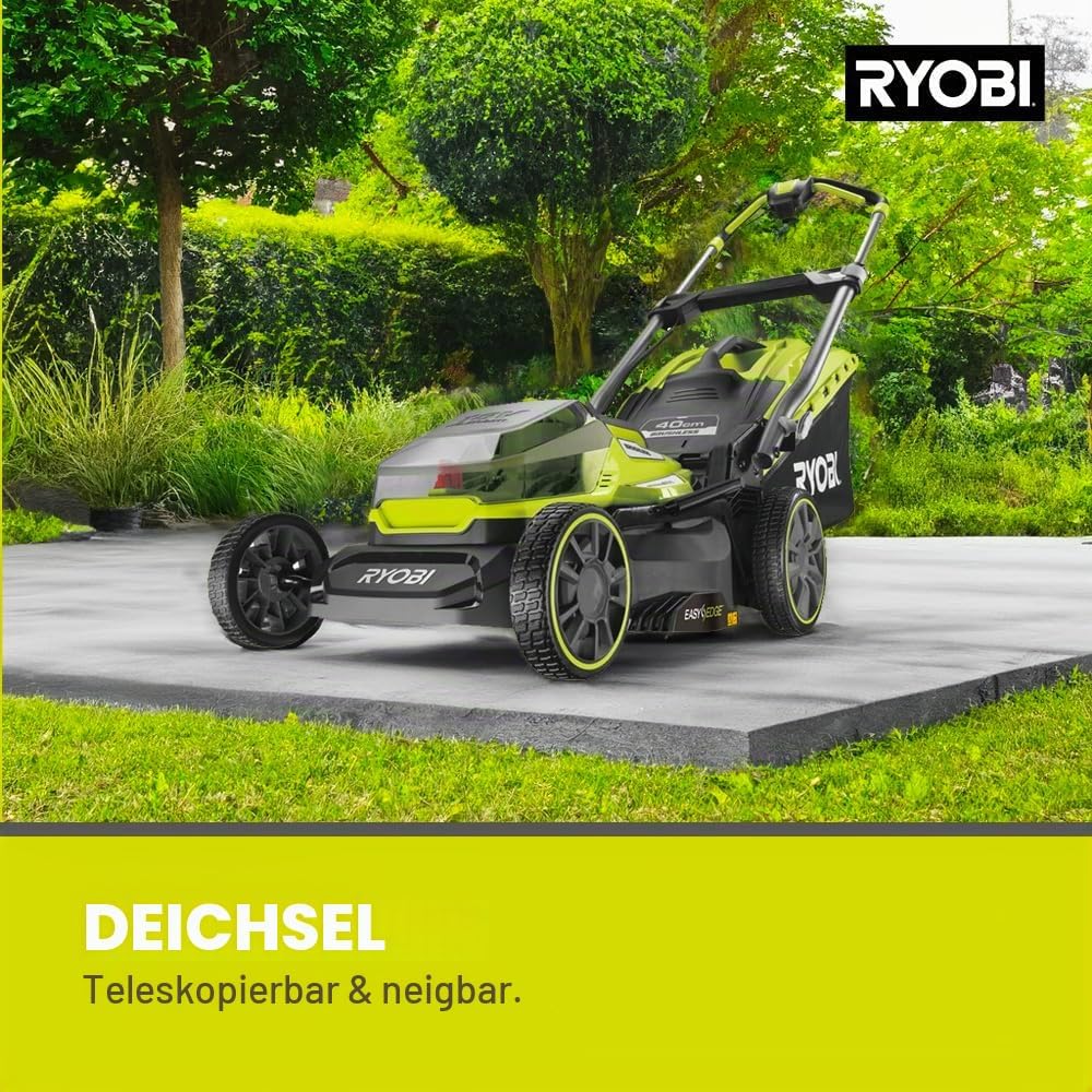 RYOBI 18 V ONE+ Brushless Akku-Rasenmäher RY18LMX40A-150 (Schnittbreite 40 cm, 6-fache Höhenverstell