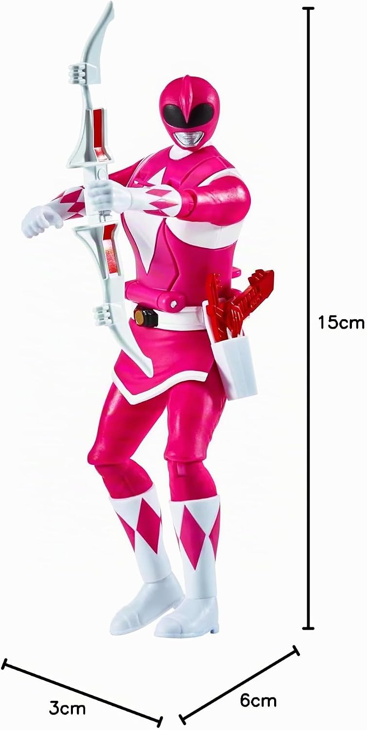 Power Rangers - Auto-Morphin, 2-in-1-Figur mit Gelenken, 15 cm, Ranger Rosa – Kim, für Kinder ab 4 J