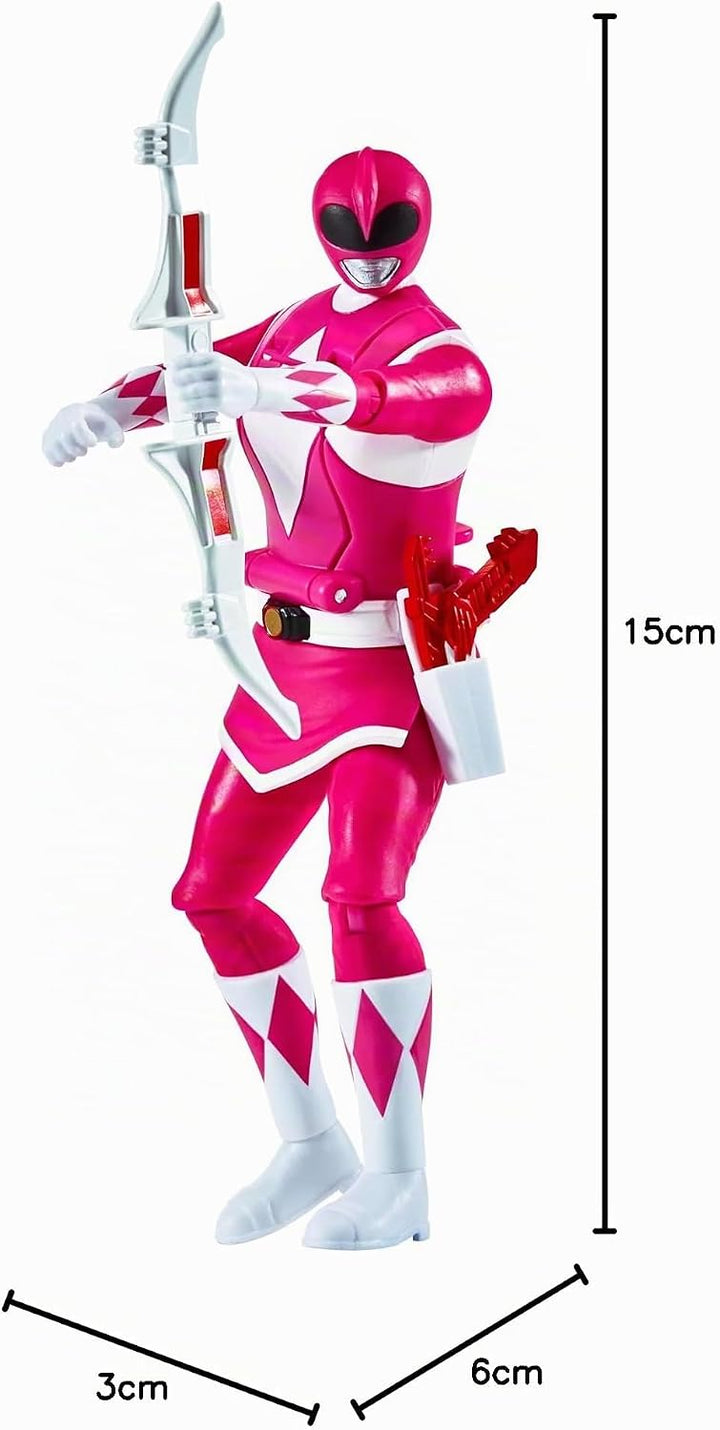 Power Rangers - Auto-Morphin, 2-in-1-Figur mit Gelenken, 15 cm, Ranger Rosa – Kim, für Kinder ab 4 J