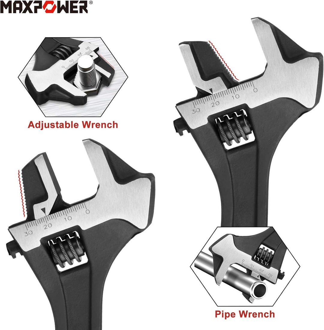 MAXPOWER verstellbarer Schraubenschlüssel 250mm Einmaulschlüssel 30mm breiter Backen verstellbarer S
