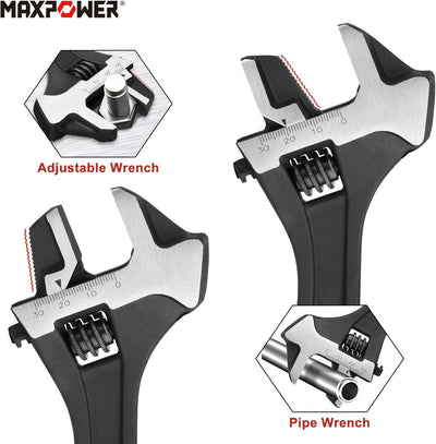 MAXPOWER verstellbarer Schraubenschlüssel 250mm Einmaulschlüssel 30mm breiter Backen verstellbarer S