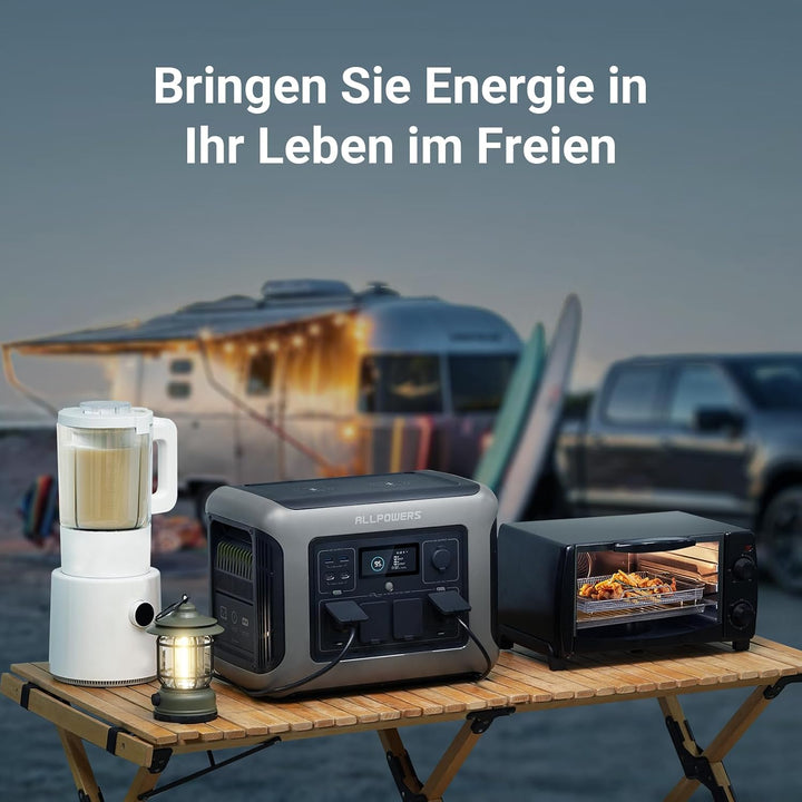 ALLPOWERS Solargenerator R1500, 1152WH LiFePO4 Batterie, 4x 1800W (3000W Spitze) AC Ausgang Tragbare
