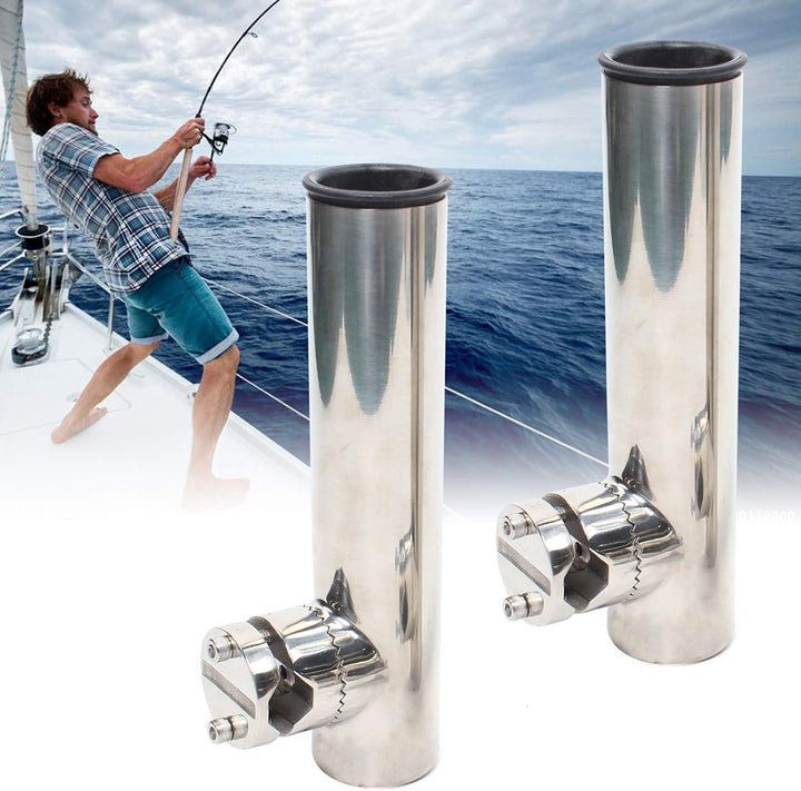 2 X Edelstahl Bootsrutenhalter, Angelrutenhalter Rutenhalter Edelstahl Angelrutenhalter, Rutenhalter