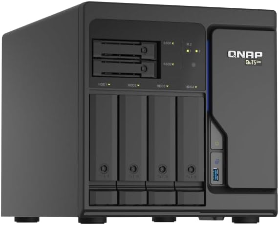 QNAP TS-H686-D1602-8G 6 Bay Desktop NAS Gehäuse, Netzwerkspeicher mit 4 x 2.5GbE Ports, 4 x 3.5-inch