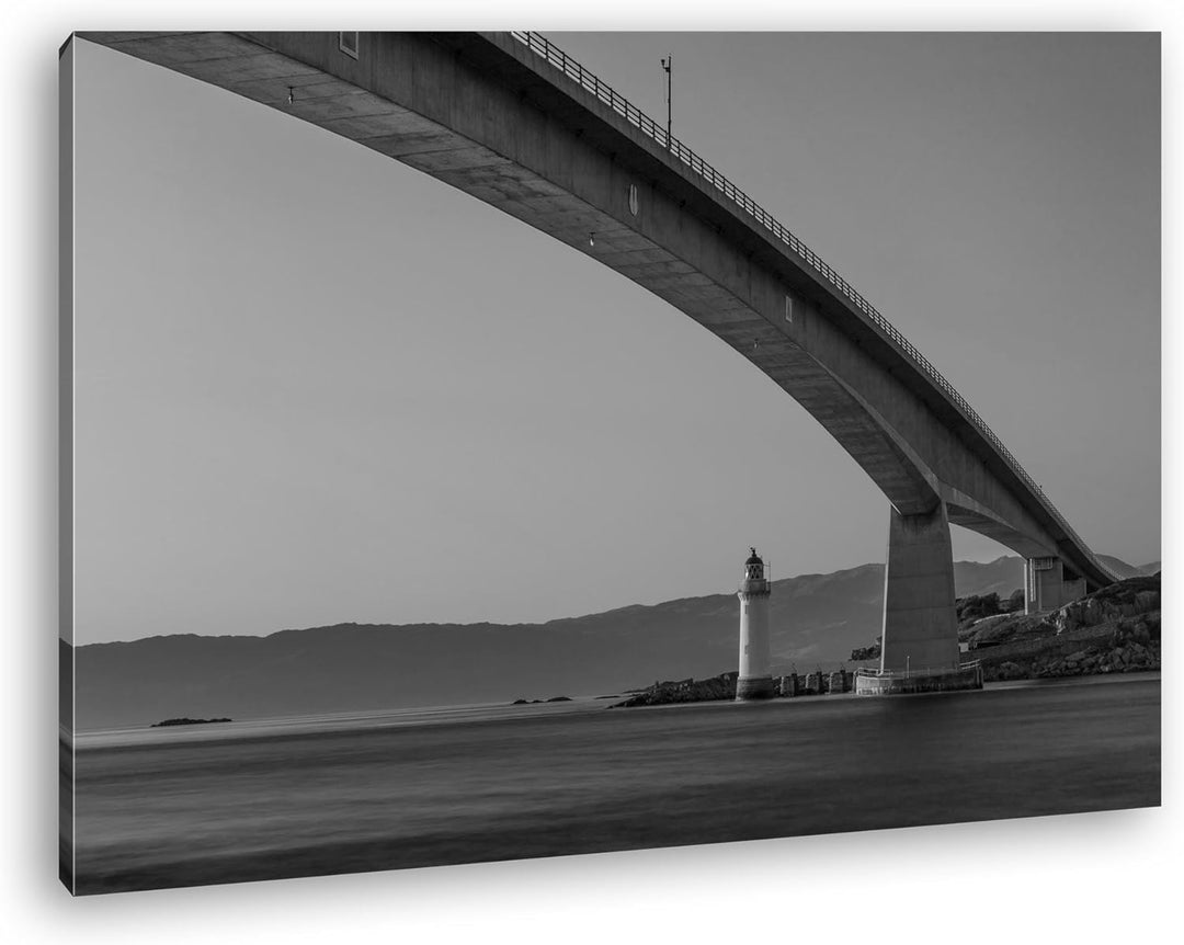 deyoli gigantische Brücke Format: 80x60 Effekt: Schwarz/Weiss als Leinwand, Motiv fertig gerahmt auf