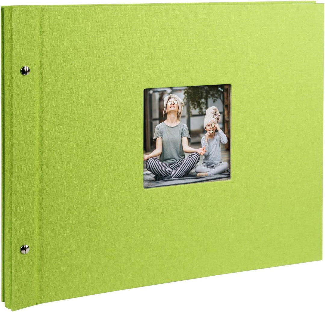 goldbuch 28896 Schraubalbum mit Fensterausschnitt, Bella Vista, 39 x 31 cm, Fotoalbum mit 40 weisse