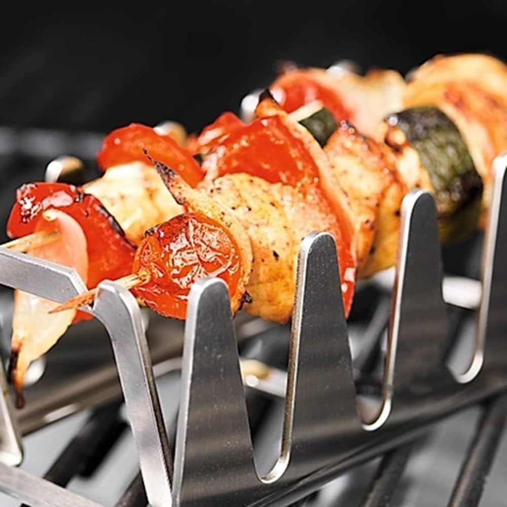 BBQ Rescher Bavarian Rescher 2er Set - Multi Grill Rack Robustes Edelstahl, Idealer Winkel für Fleis