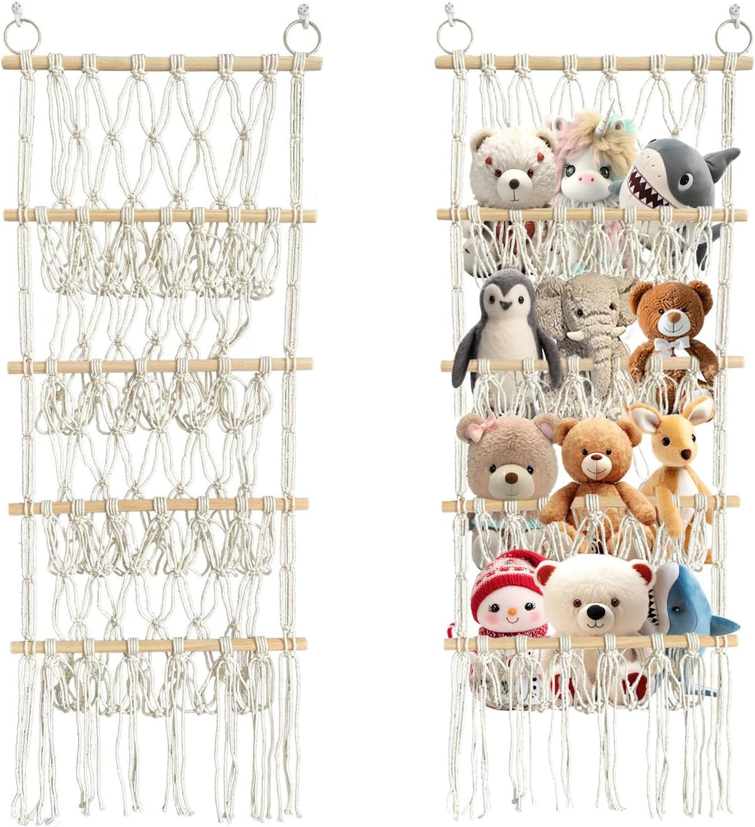 Kuscheltier Aufbewahrung,Bohemian-Stil 4 Lagen Stofftier Aufbewahrung Kuscheltiere Kuscheltier Regal