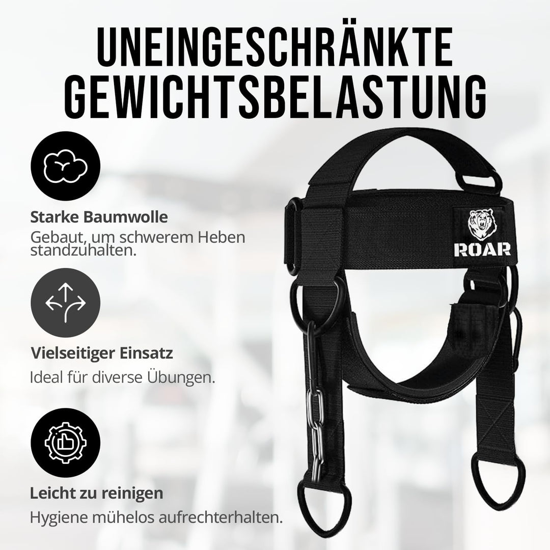 Roar® Halsgeschirr, Gewichtheber-Trainer, dicker Riemen, Hals für Workout-Entwicklung, Hut, Widersta