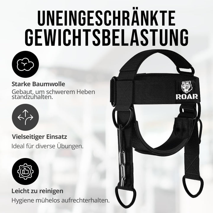 Roar® Halsgeschirr, Gewichtheber-Trainer, dicker Riemen, Hals für Workout-Entwicklung, Hut, Widersta