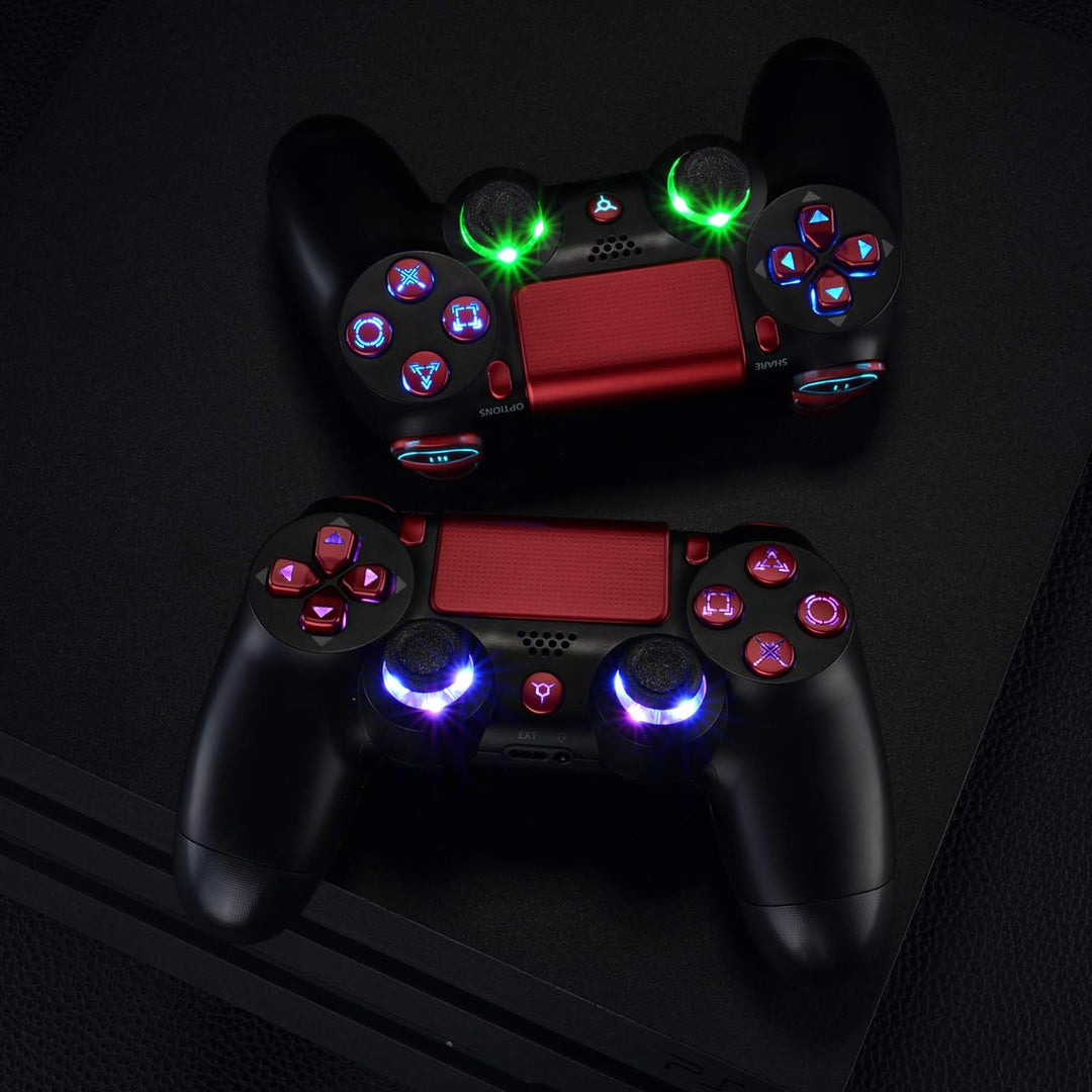 eXtremeRate Tasten für ps4 Knöpfe D-Pad Trigger Thumbsticks Buttons DTFS LED Kit kompatibel mit ps4