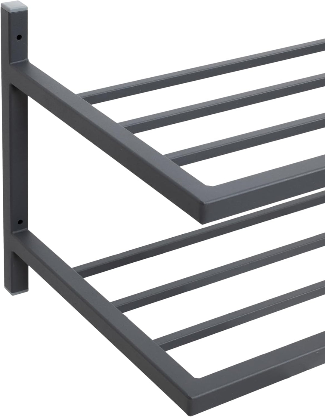 Schuhregal Metall - Schuhregal Hängend - 50 x 33 x 31 cm - mit 2 Ablagen, Wandmontage - Schuh Organi