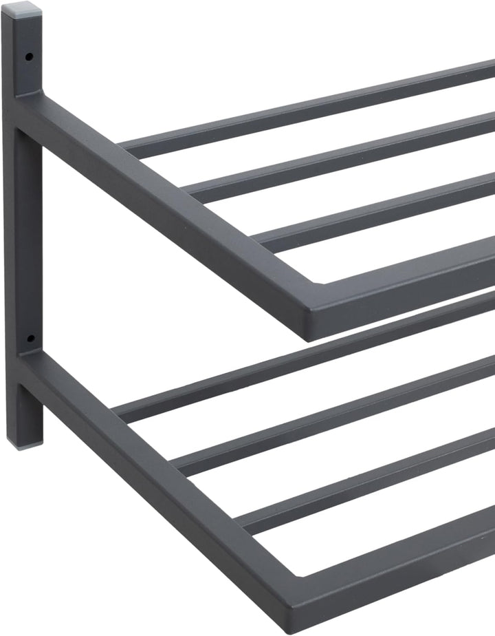 Schuhregal Metall - Schuhregal Hängend - 50 x 33 x 31 cm - mit 2 Ablagen, Wandmontage - Schuh Organi