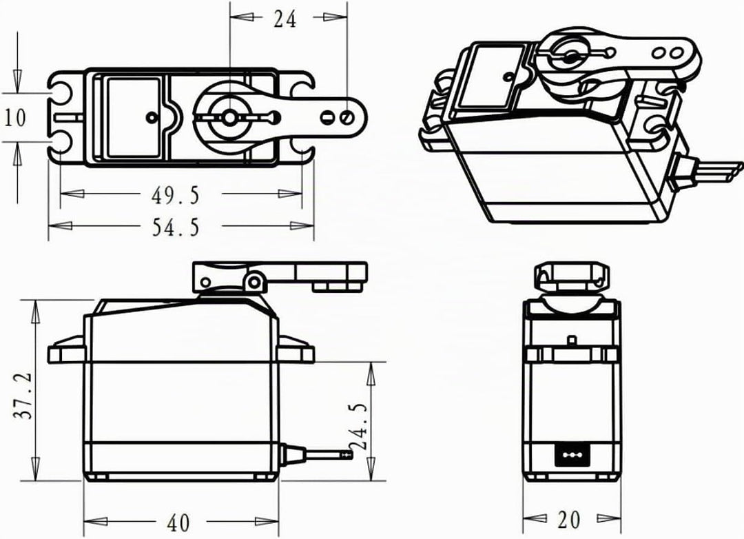 YUNIQUE DEUTSCHLAND Digital Coreless Servomotor DS3235 PRO 7.4V 35KG mit 25T Nocken für Roboter-LKW-