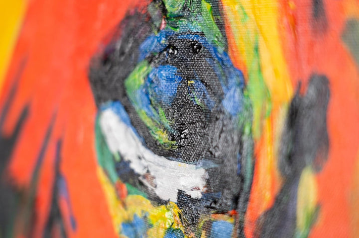 YS-Art Pop Art Abstrakt Design Acryl Gemälde auf Leinwand Löwengrazie handgemalt Wandbilder Wohnzimm