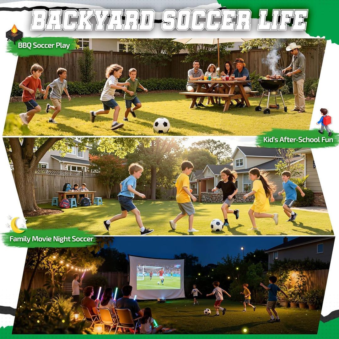 Happy Jump Pop-Up Fussballtor – Faltbar für Kinder & Erwachsene | 1 oder 2 Tore: 120x90 / 152x110 /