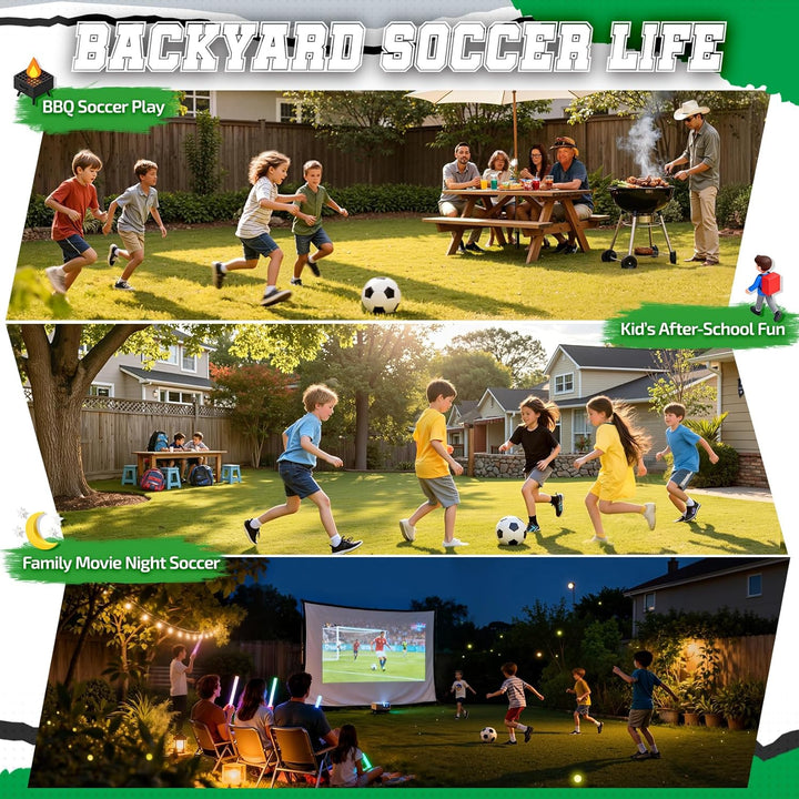 Happy Jump Pop-Up Fussballtor – Faltbar für Kinder & Erwachsene | 1 oder 2 Tore: 120x90 / 152x110 /