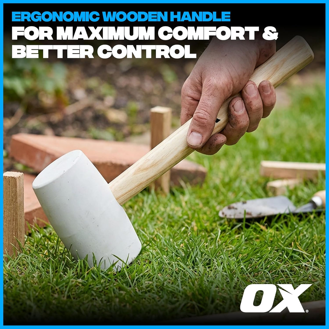 OX Pro White Rubber Mallet - 32 oz 32 oz White, 32 oz White