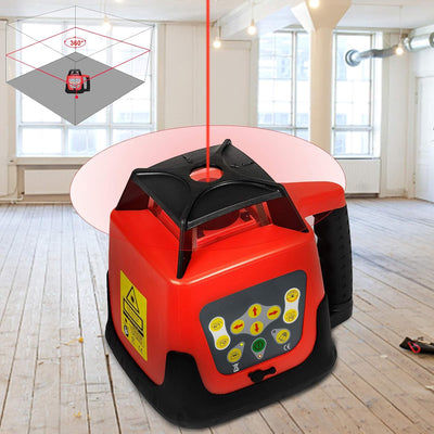 FORAVER Professional Rot Rotationslaser max. Arbeitsbereich 500 m, Linienlaser 360 Grad Laser höhenm