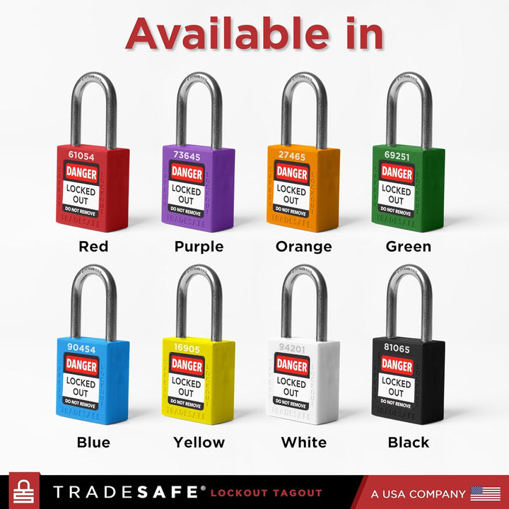 TRADESAFE Lockout Tagout Lock Set, sicherheitskonforme Sicherheitsschlösser zum Ausschliessen von Et