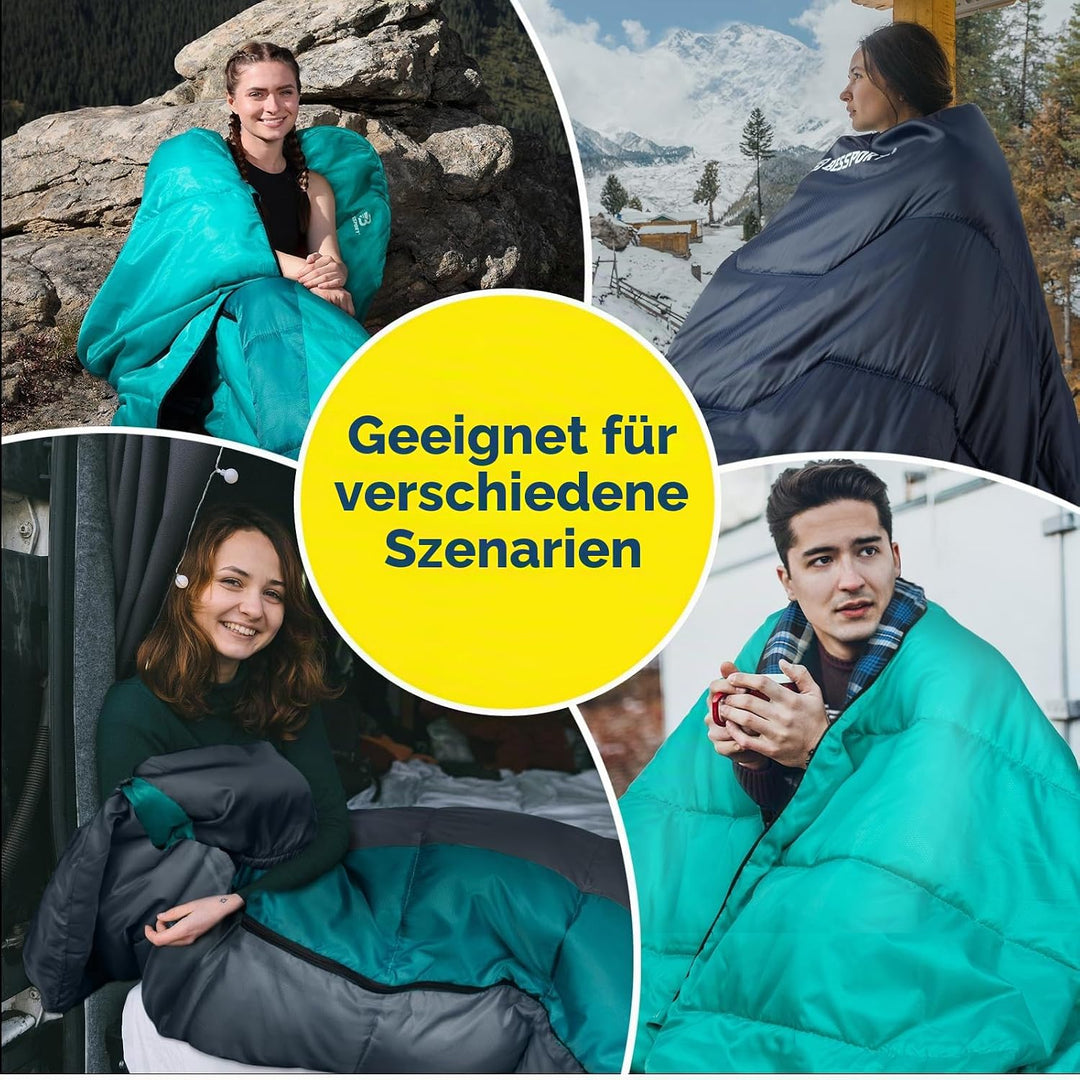 Bessport Schlafsack Flannel für Camping 3-4 Jahreszeiten - 10 °C-20°C | Winter Schlafsack Leichtgewi