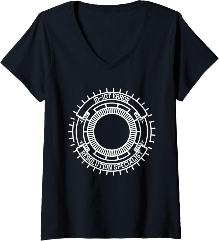 Funny Tech Support IT ID-10T Error Resolution Specialist T-Shirt mit V-Ausschnitt
