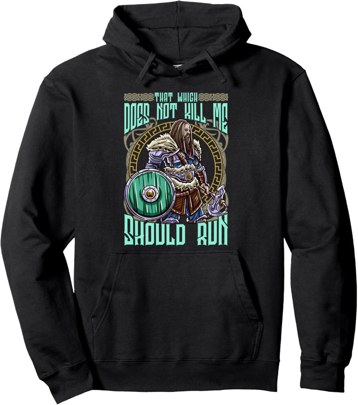 Was mich nicht umbringt! Lustiger Wikinger Pullover Hoodie