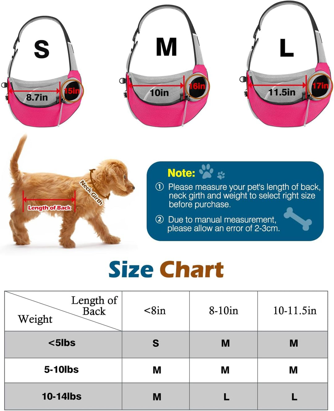Pawaboo Haustier-Hundetragetasche, Freihändige, Atmungsaktive Mesh-Welpentragetasche, Hundetragetasc