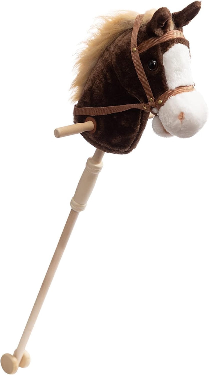 BEJOY Steckenpferd Kinder Spielzeug Pferd 91cm, Hobby Pferd Holzpferd Plüschpferd zum Reiten mit ech