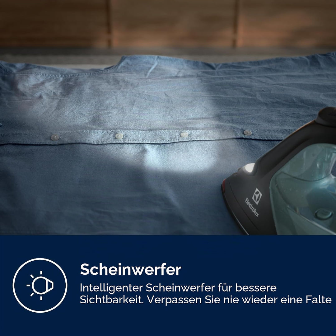 Electrolux Renew 800 Dampfbügeleisen E8SI2-8OG mit Frontbeleuchtung und Dampftaste, kratzfeste Bügel