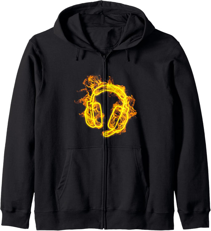 Feuer Headset Flammen Gaming Zocker Video Gamer Kapuzenjacke