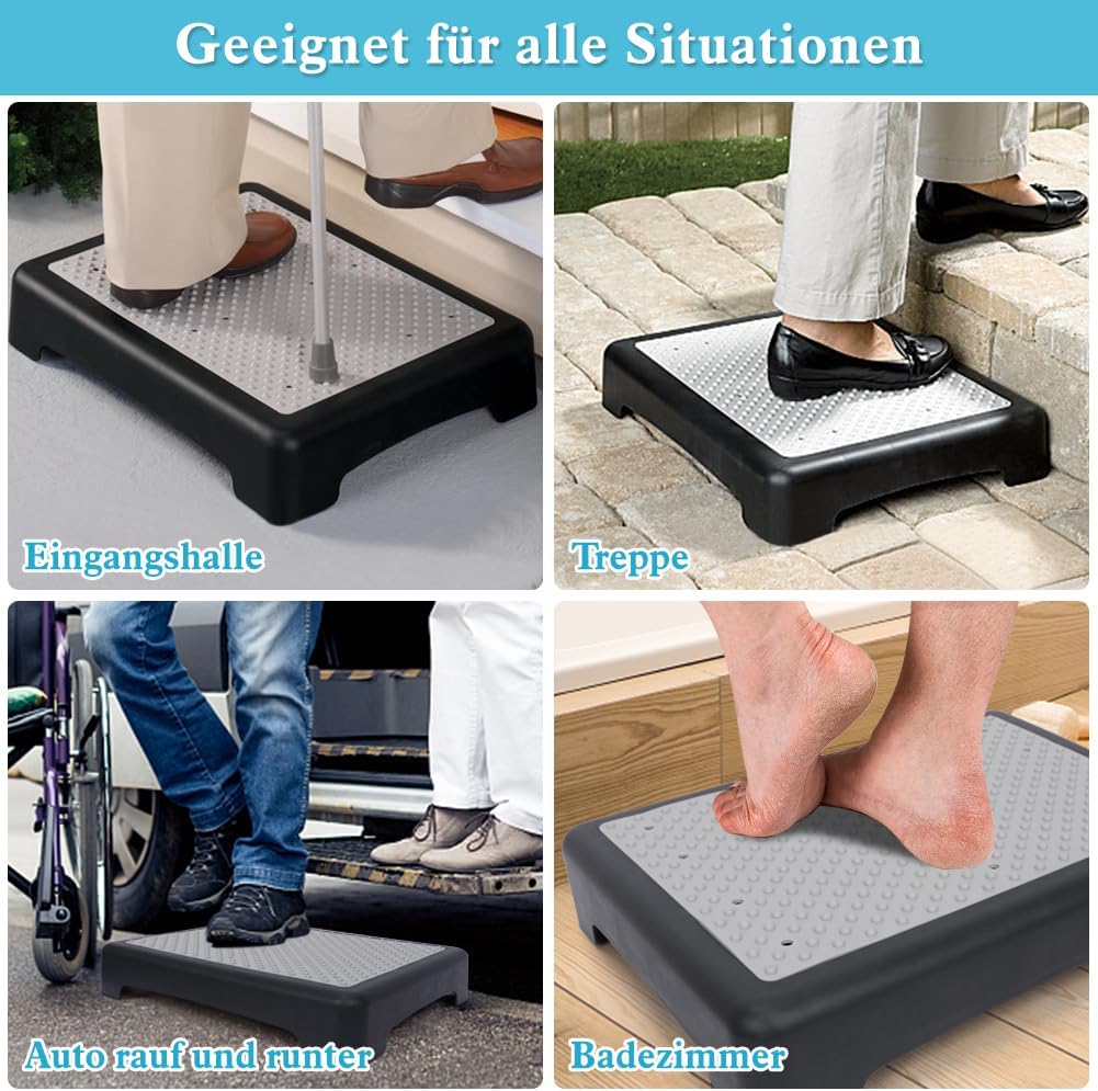 YHANEC Trittstufe Indoor & Outdoor, Steighilfen für ältere Menschen, Fussstützen mit Rutschschutz, H