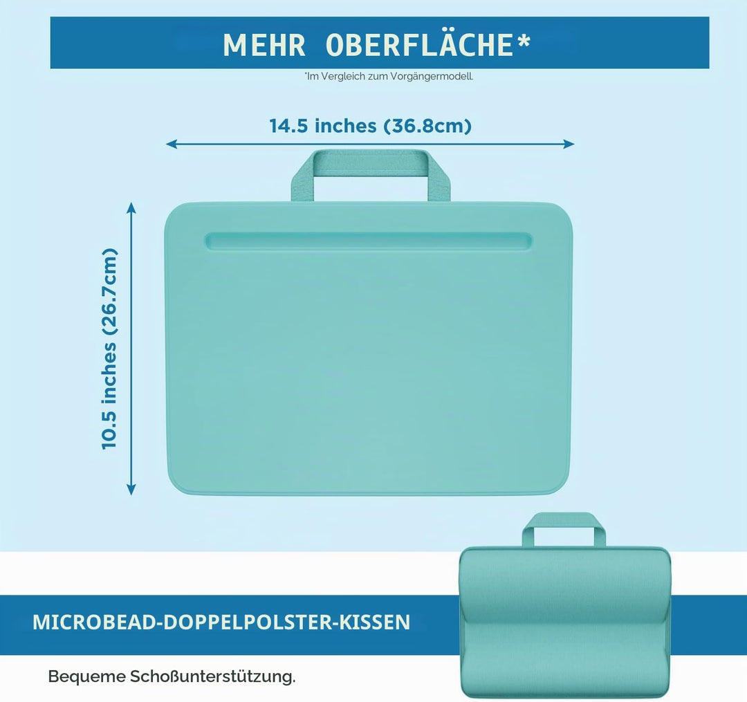 LAPGEAR Kompakter Schossschreibtisch, passend für Laptops bis zu 38,1 cm (15 Zoll), Aqua Sky, Style