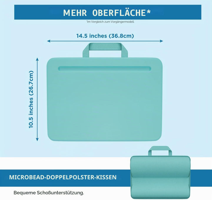 LAPGEAR Kompakter Schossschreibtisch, passend für Laptops bis zu 38,1 cm (15 Zoll), Aqua Sky, Style