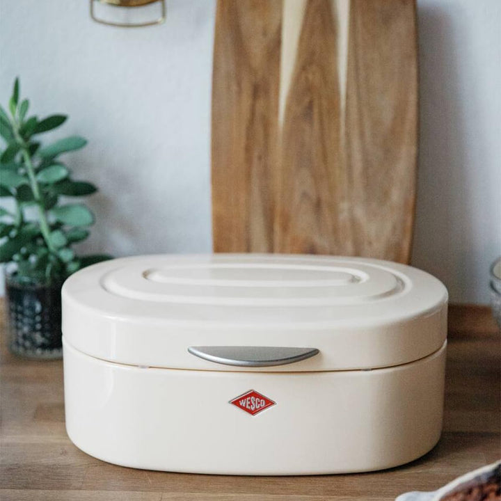 WESCO Single Elly Brotkasten in der Farbe weiss matt, pulverbeschichtetes Stahlblech, Lüftungslöcher
