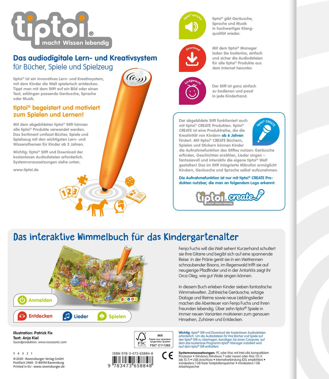 tiptoi® Die grosse Wimmelreise der Tiere, Pappband