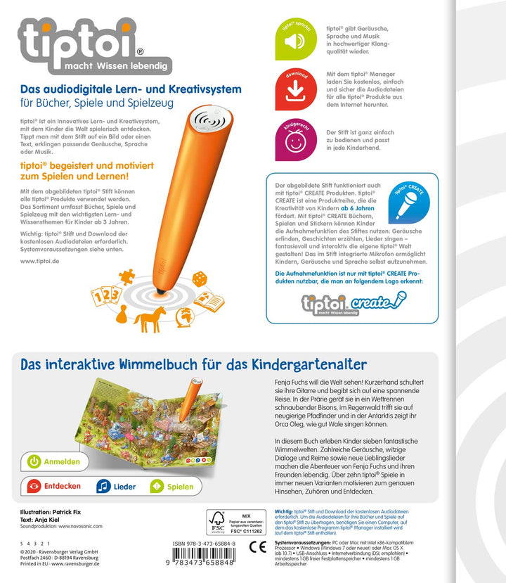 tiptoi® Die grosse Wimmelreise der Tiere, Pappband