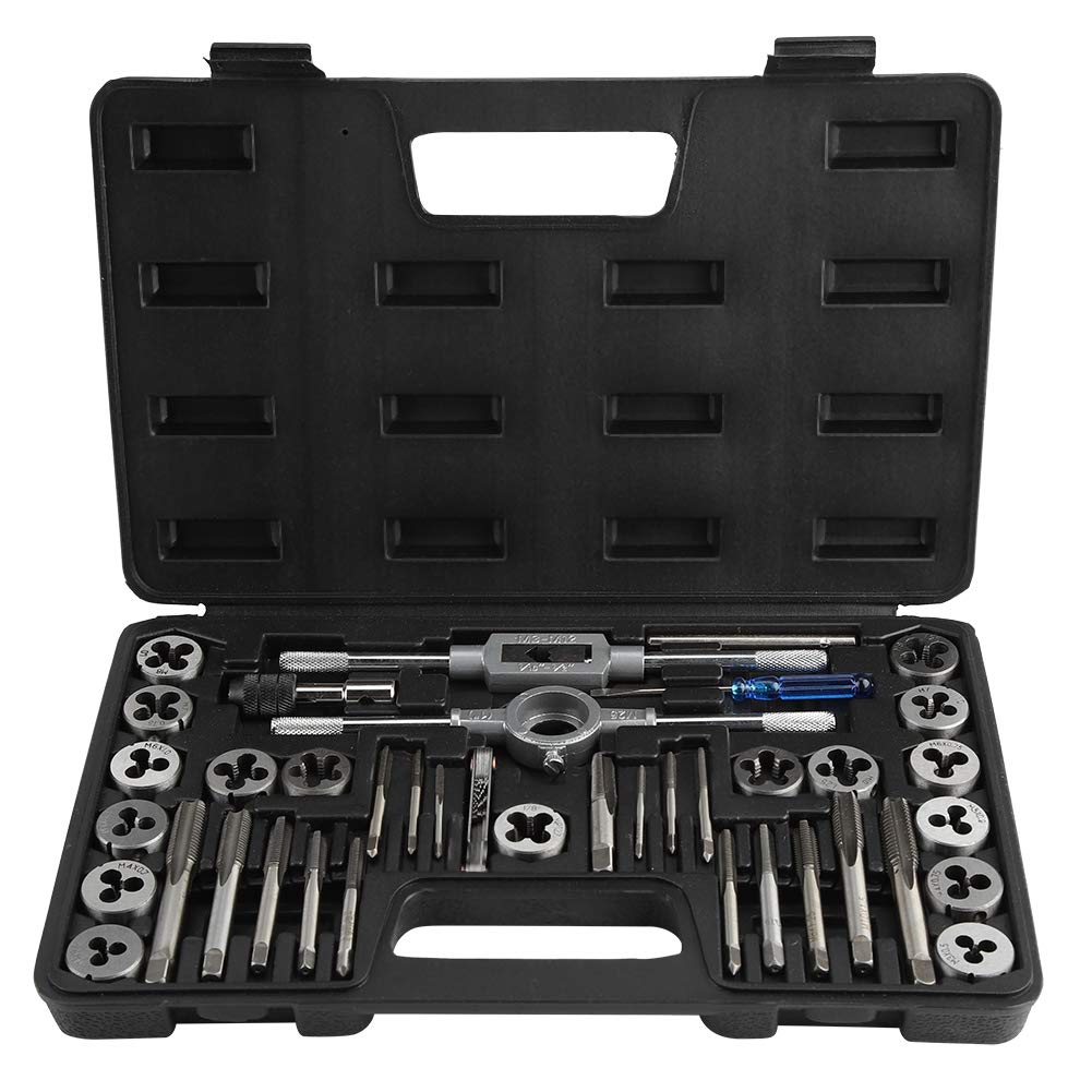 Gewindebohrer Set 40-tlg Gewindeschneidsatz M3-M12 Gewindeschneider Hand Gewindebohrer und Schneidei
