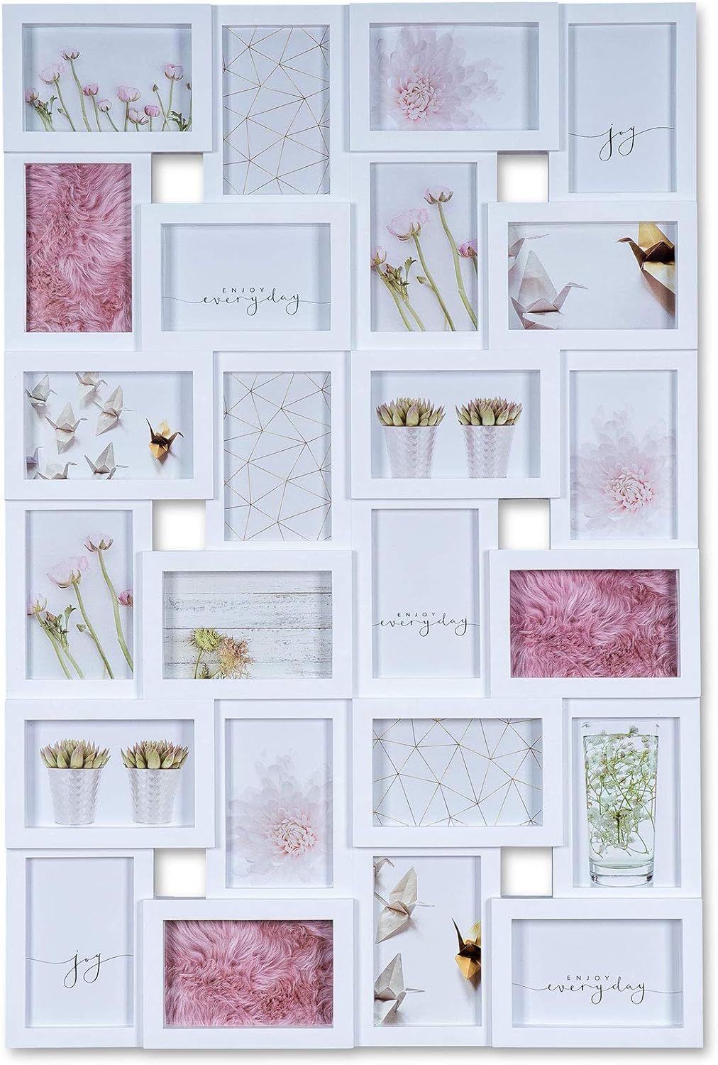 levandeo XXL Bilderrahmen Weiss für 24 Fotos 10x15 cm - trendige Fotogalerie Fotocollage Fotorahmen
