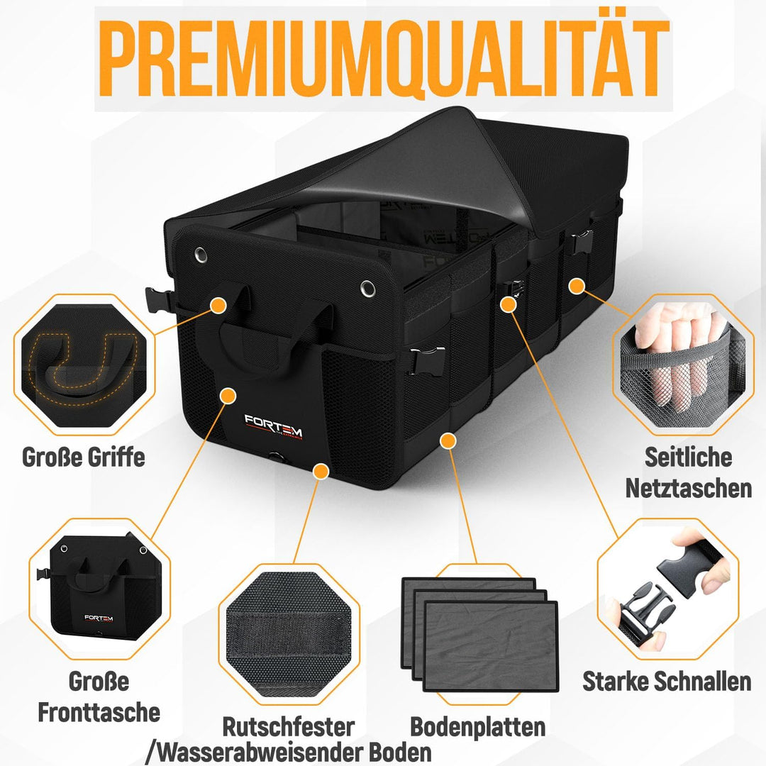 FORTEM Kofferraum Organizer, Kofferraumtasche, Zusammenklappbarer Auto Organizer Kofferraum mit Fäch