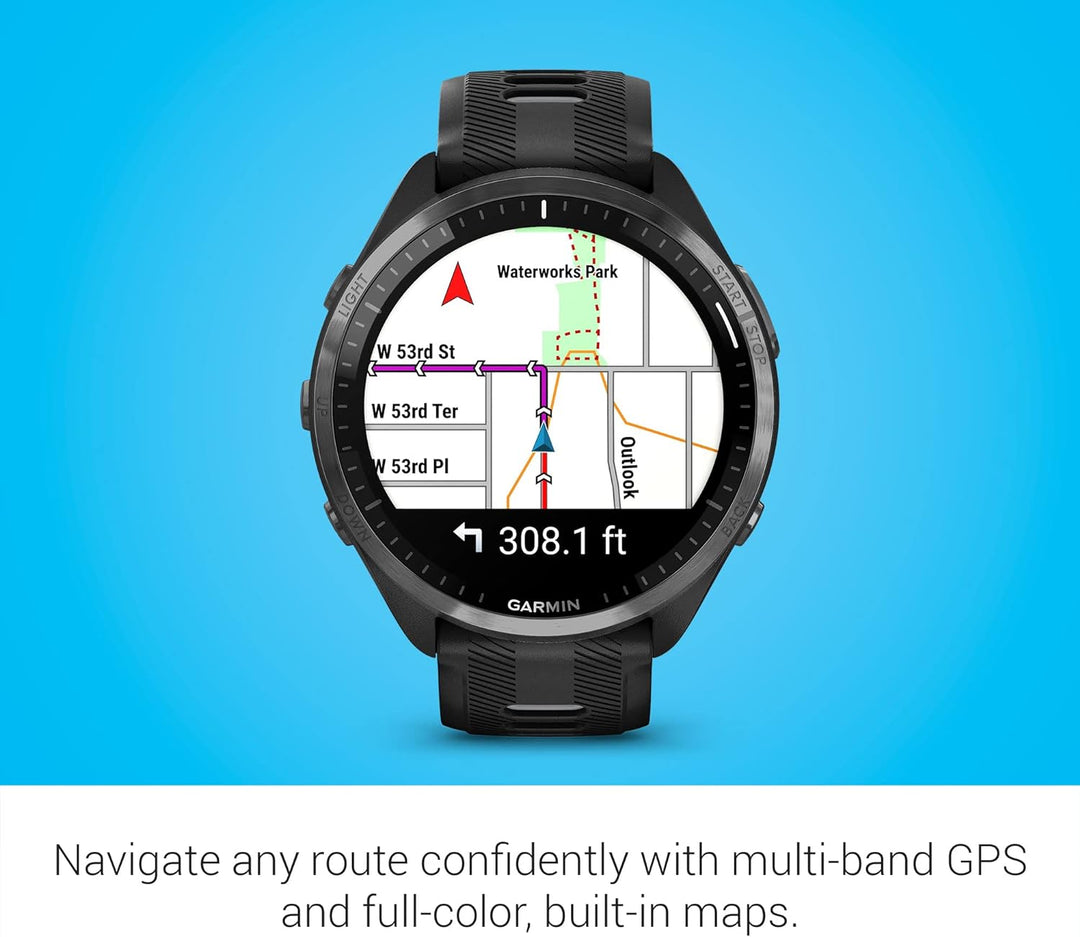 Garmin Forerunner® 965 Running Smartwatch, buntes AMOLED-Display, Trainingsmetriken und Wiederherste